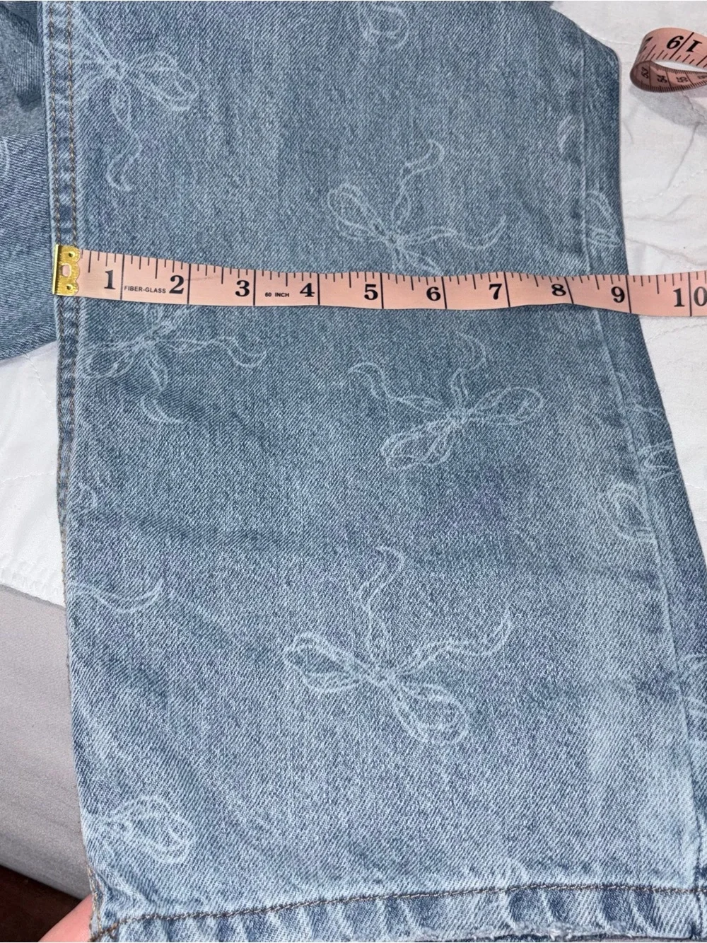 Light Blue High Rise Women’s  Denim Jeans with Ribbon design